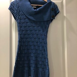 Blue knitted blouse